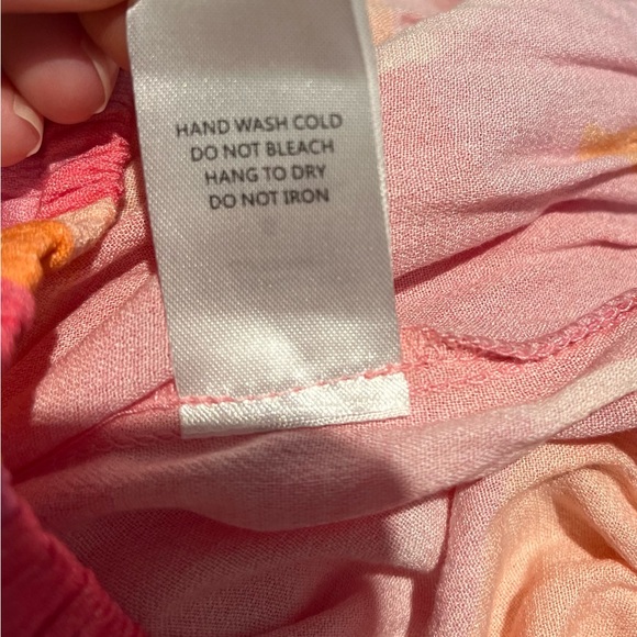 NWT Olia Off The Shoulder Peasant Crop Top Shirt Size Small Bright Pink Orange - Picture 8 of 10